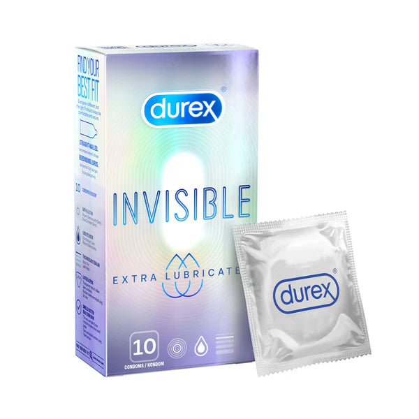 Durex Invisible Extra Lubricated Condoms (10-piece pack)