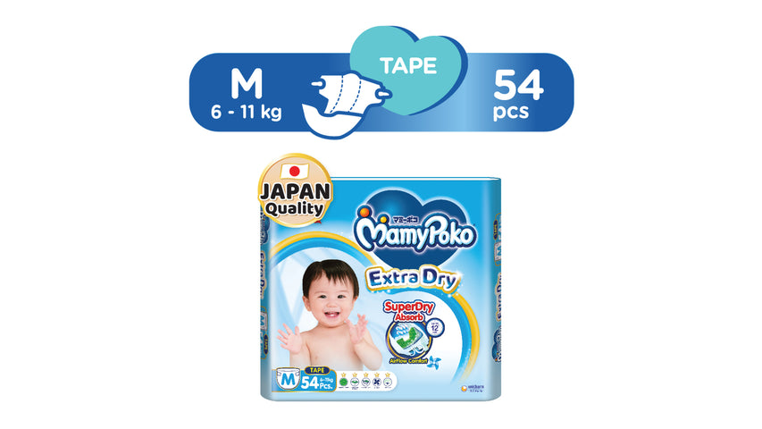 MamyPoko Extra Dry Tape (Size M, 54 pieces)