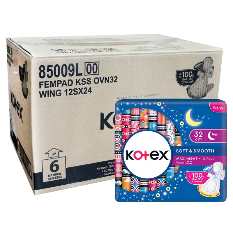 Kotex Maxi Bersayap Malam 32cm (12S
