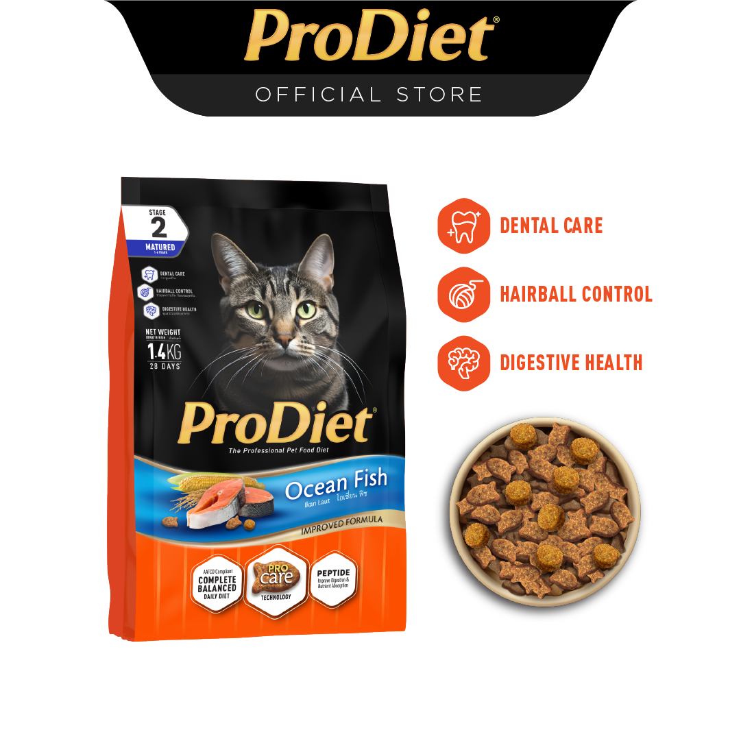 ProDiet Dry Cat Food - Ocean Fish 1.4kg / PRODIET MAKANN KUCING IKAN LAUT 1.4KG