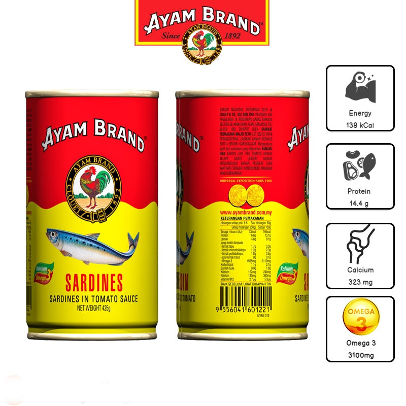 Ayam Brand Sardines in Tomato Sauce 425g