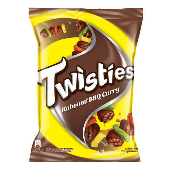Twisties Kaboom! BBQ Curry Flavoured Corn Snacks