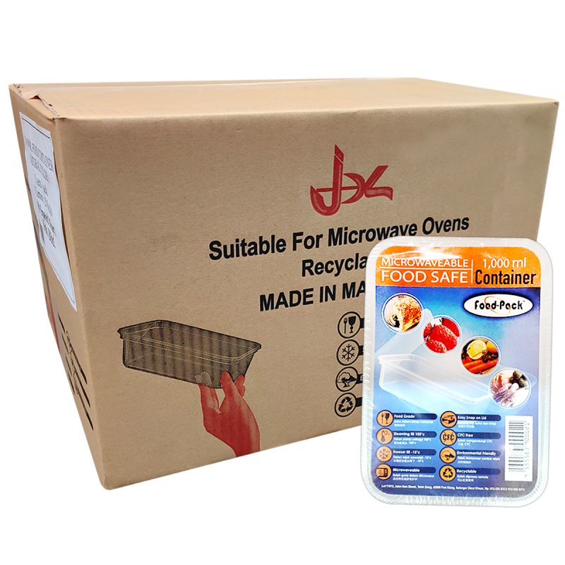 BEKAS MAKANAN PLASTIK 1000ML 25PCS
