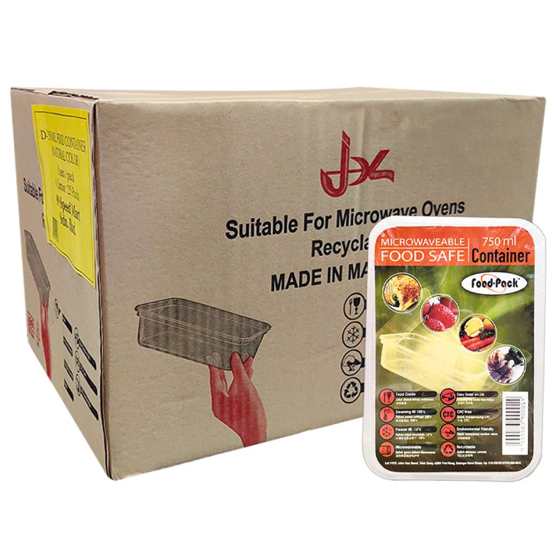 BEKAS MAKANAN PLASTIK 750ML 25PCS