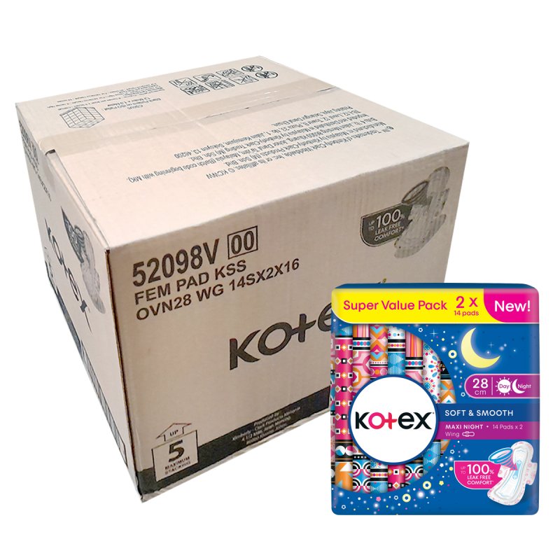 Kotex Maxi Bersayap Malam 28cm (14S)