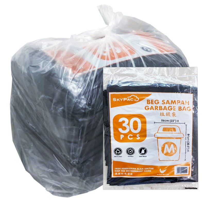 SKYPAC Beg Sampah 22"x33" (M) 30PCS
