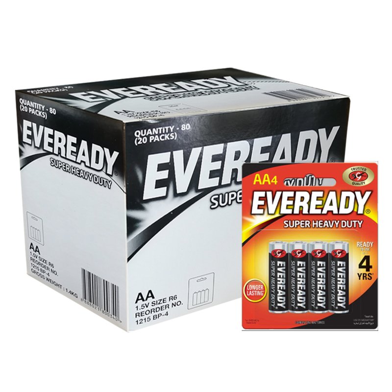 Eveready Super Heavy Duty AA 4S