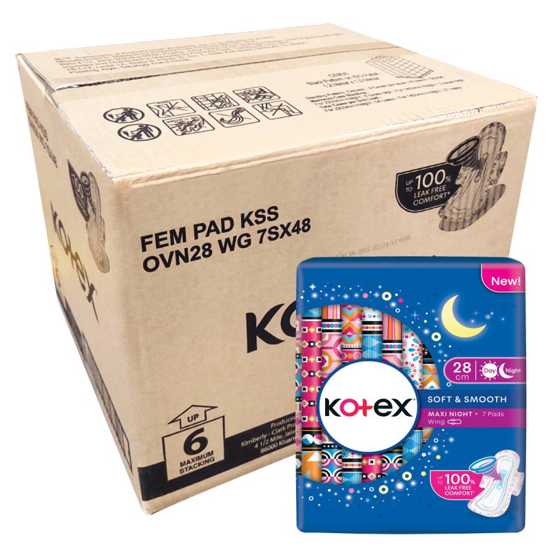 Kotex Maxi Bersayap Malam 28cm (7S)