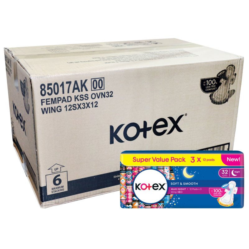 Kotex Maxi Bersayap Malam 32cm (12S)