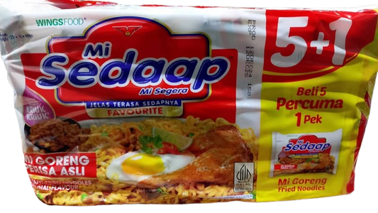 Mi Sedaap Perisa Asli  ( 5+1 pcs ) x 90g