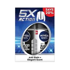 NIVEA MEN Black & White Roll On Twin Pack (2x50ML)