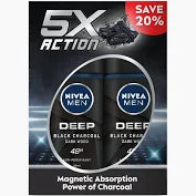 NIVEA MEN DEEP Charcoal Roll-On Twin Pack (2x50ml)