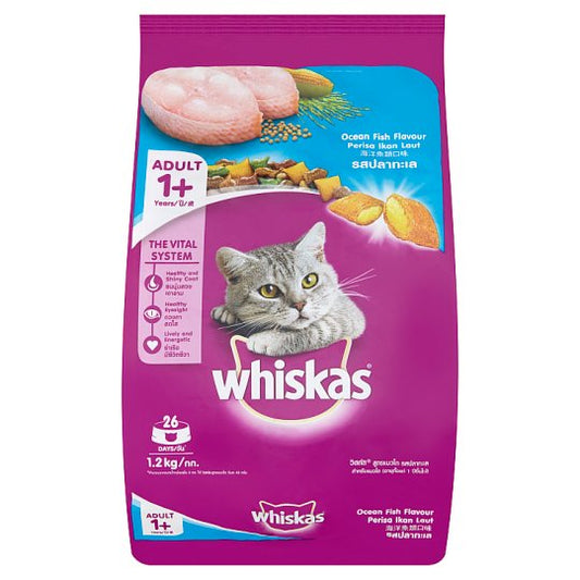 Whiskas Cat Food Dry Adult Ocean Fish 1.2kg