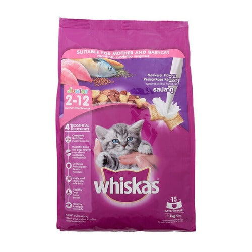 Whiskas Cat Food Dry Junior Mackerel 1.1kg