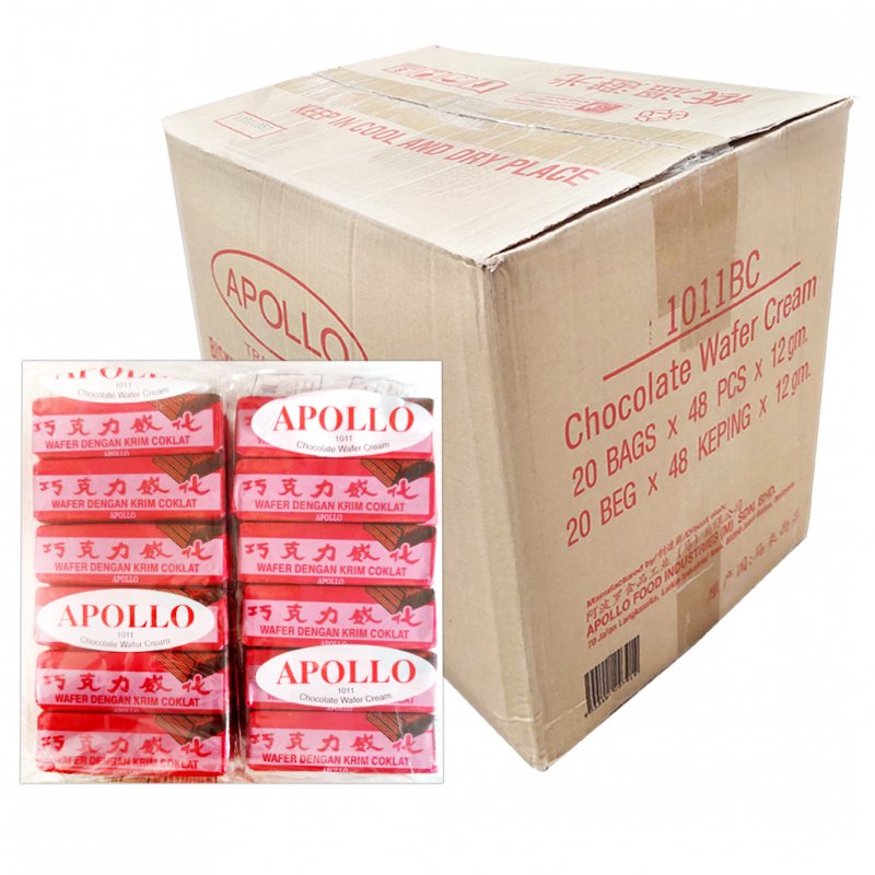 Apollo Chocolate Wafer Cream (12 × 12 g)