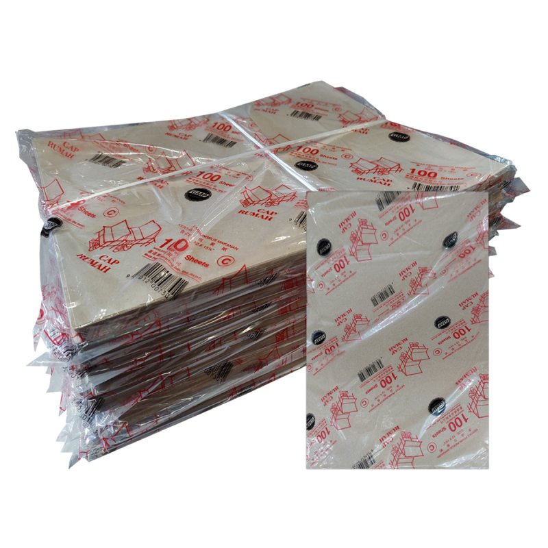 Cap Rumah Kertas Bungkus Makanan C (100 helai)