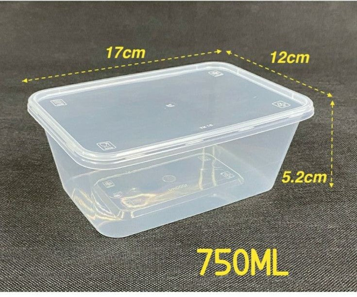 BEKAS MAKANAN PLASTIK 750ML 25PCS