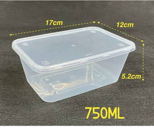 BEKAS MAKANAN PLASTIK 750ML 25PCS