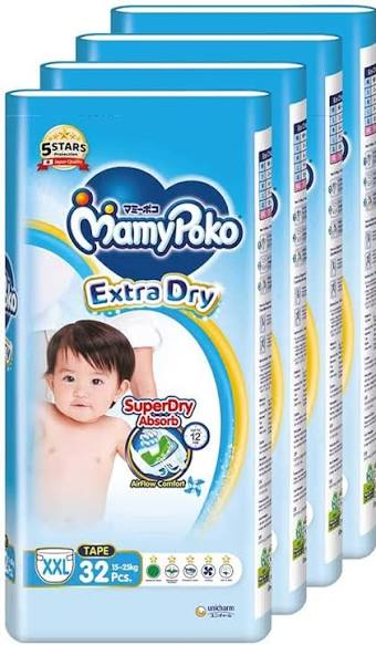 MamyPoko Extra Dry Tape (Size XXL, 32 pieces)