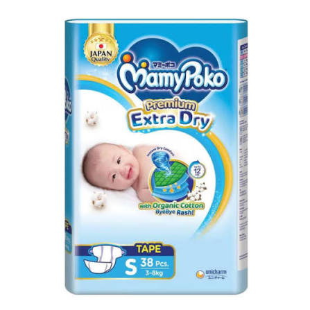 MamyPoko Extra Dry Tape (Size S, 38 pieces)