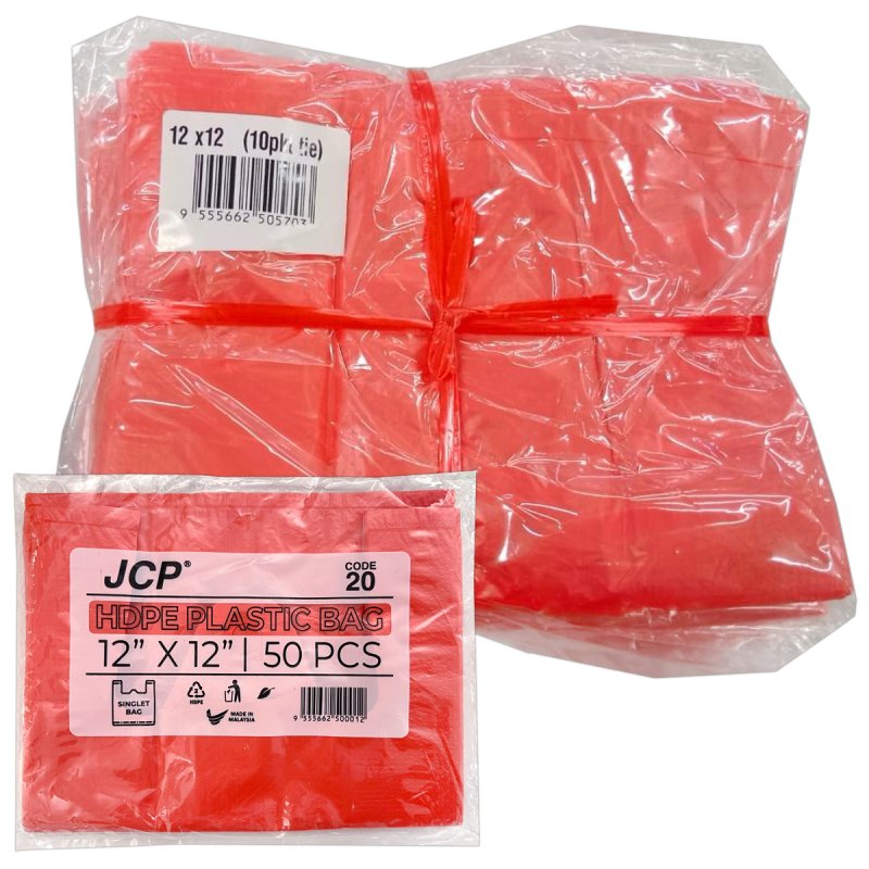 JCP Beg Plastik HDPE 12*12 Inci (50 keping)