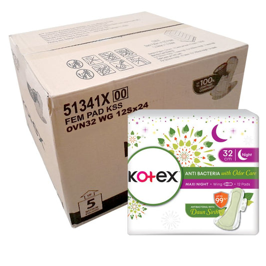 Kotex Total Protection Antibacterial Bersayap (32cm x 12 helai)