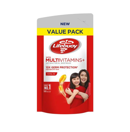 Lifebuoy Total 10 With Multivitamins + Antibacterial Body Wash Refill Value Pack 450ml