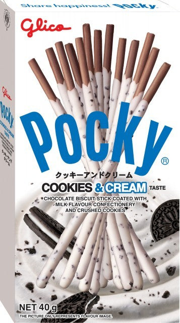 Glico Pocky Cookies & Cream Flavoured Biscuit Sticks 40g box