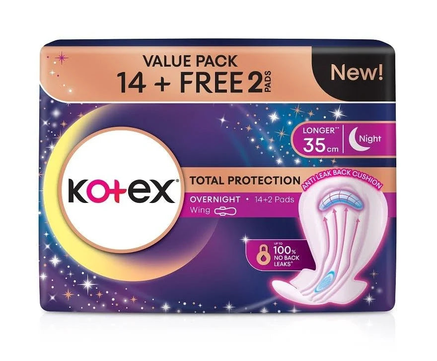 Kotex Total Protection Overnight Wing 35cm (14s)