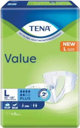 TENA Value Adult Diaper (Saiz L, 8 keping)